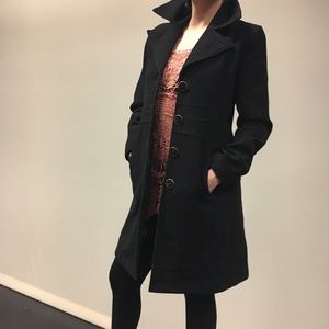 Nine West Wool Blend Mid Length Top Coat